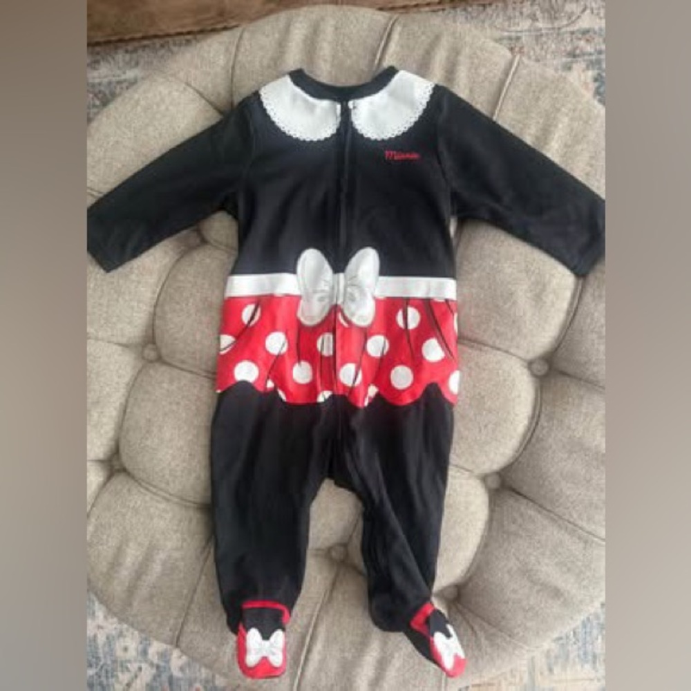 Disney Black and Red Minnie Mouse Footie